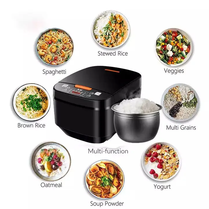 Electric Rice Cooker With Steamer | Non-Stick Large Capacity 5L Multi-Function Rice Cooker.