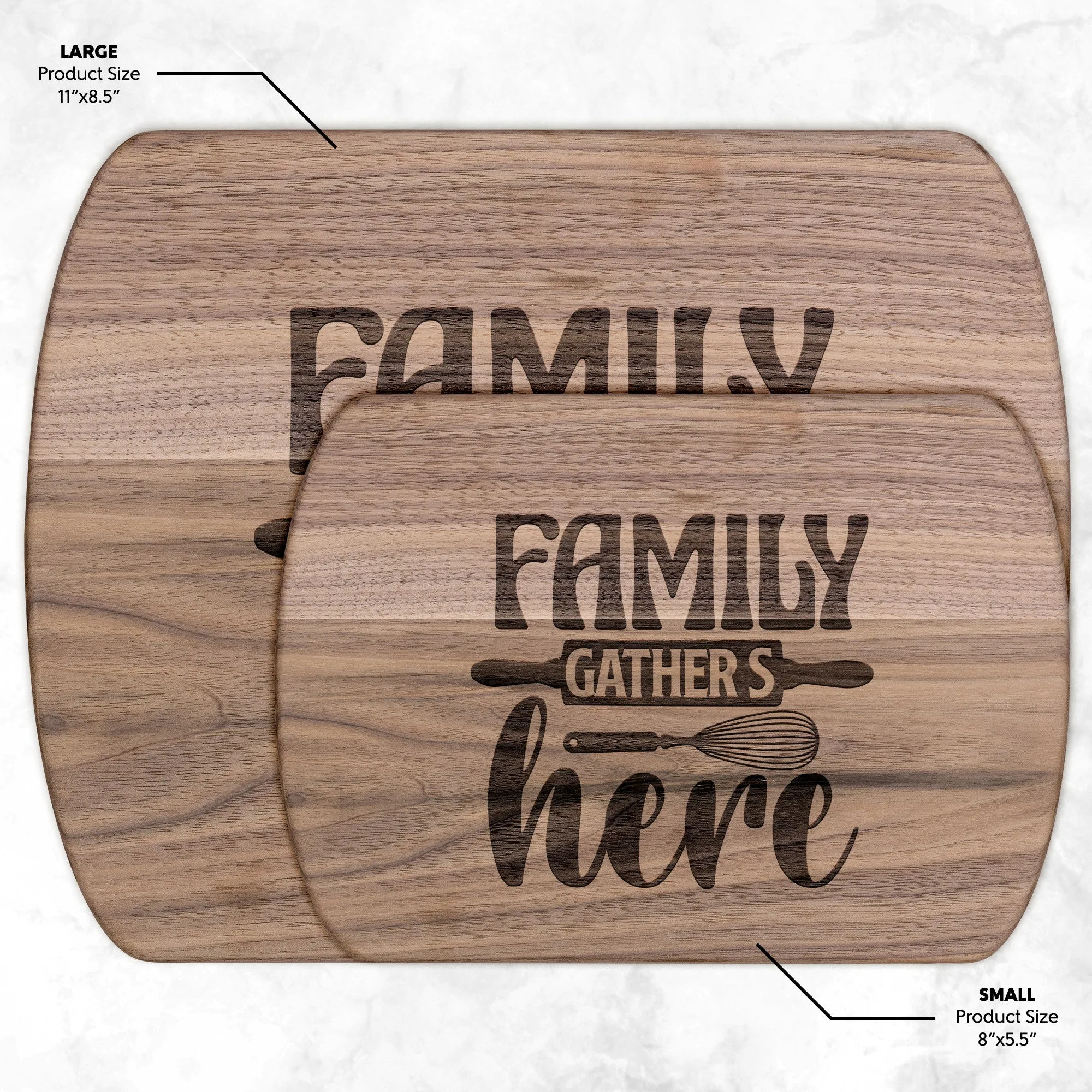 Family Gathers Here Cutting Board