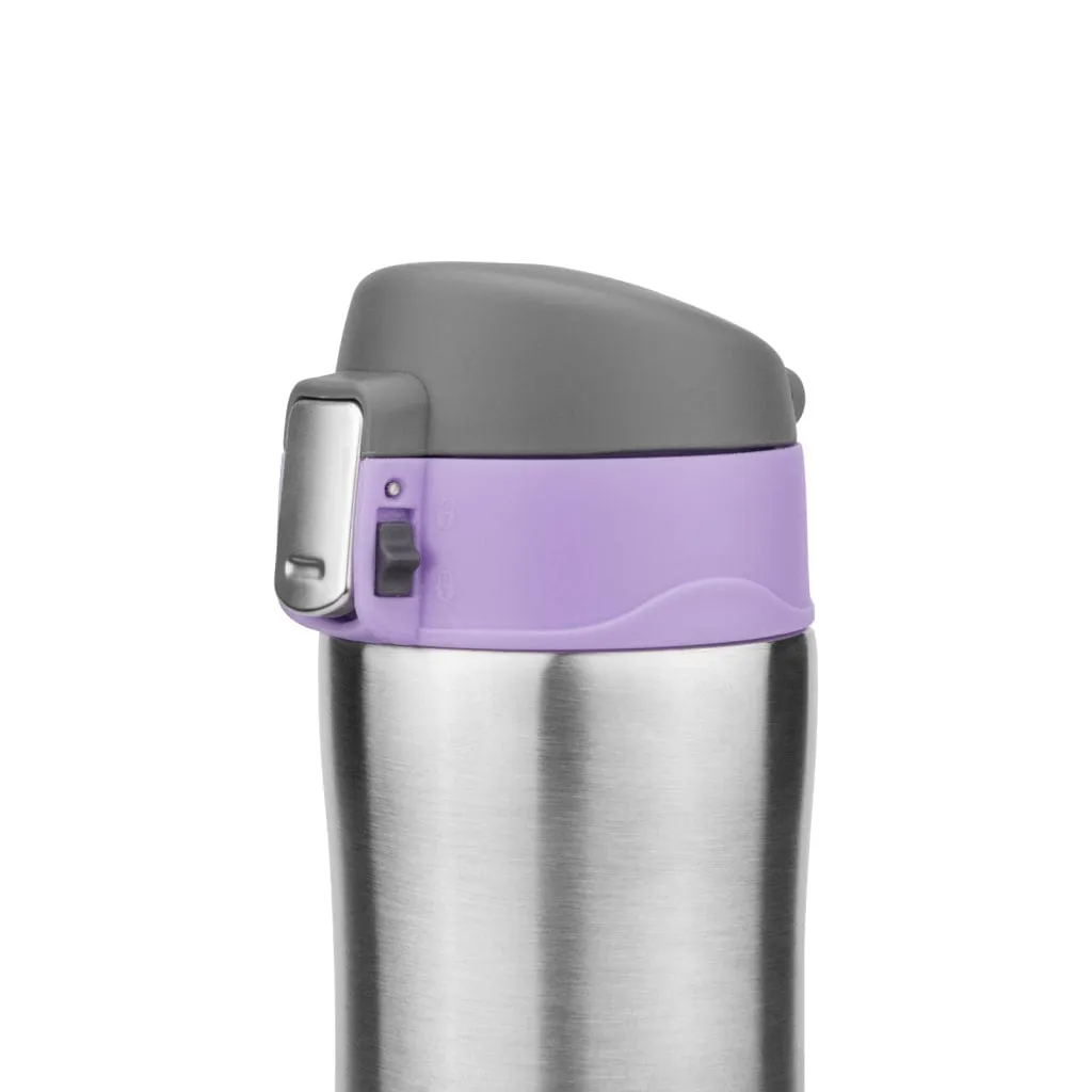 Fissman Double Wall Vacuum Water Bottle Silver/Purple/Black 420ml