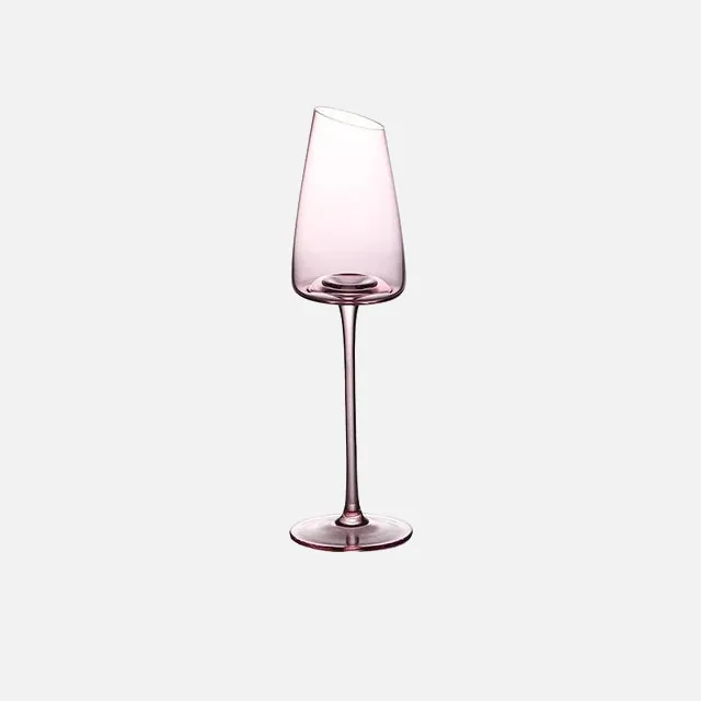 Flamingo Pink Glass Flute & Goblet