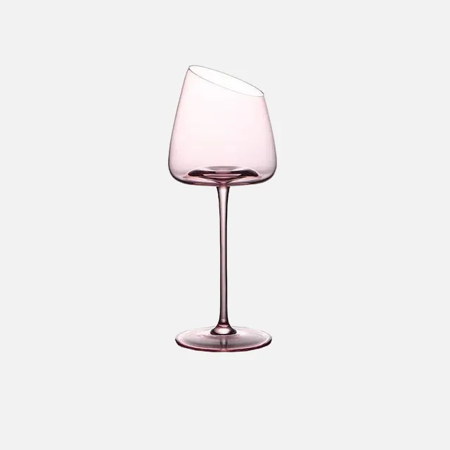 Flamingo Pink Glass Flute & Goblet