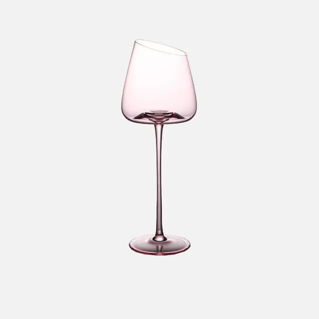 Flamingo Pink Glass Flute & Goblet