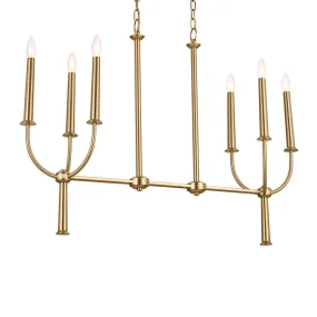 Florence 40 in. 6 Lights Chandelier Brushed Brass finish