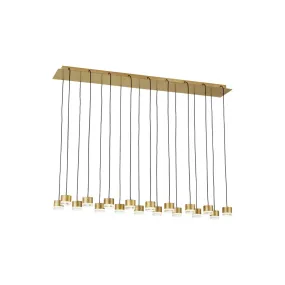 Gable 45 in. 18 Lights LED Chandelier 277V Natural Brass Finish