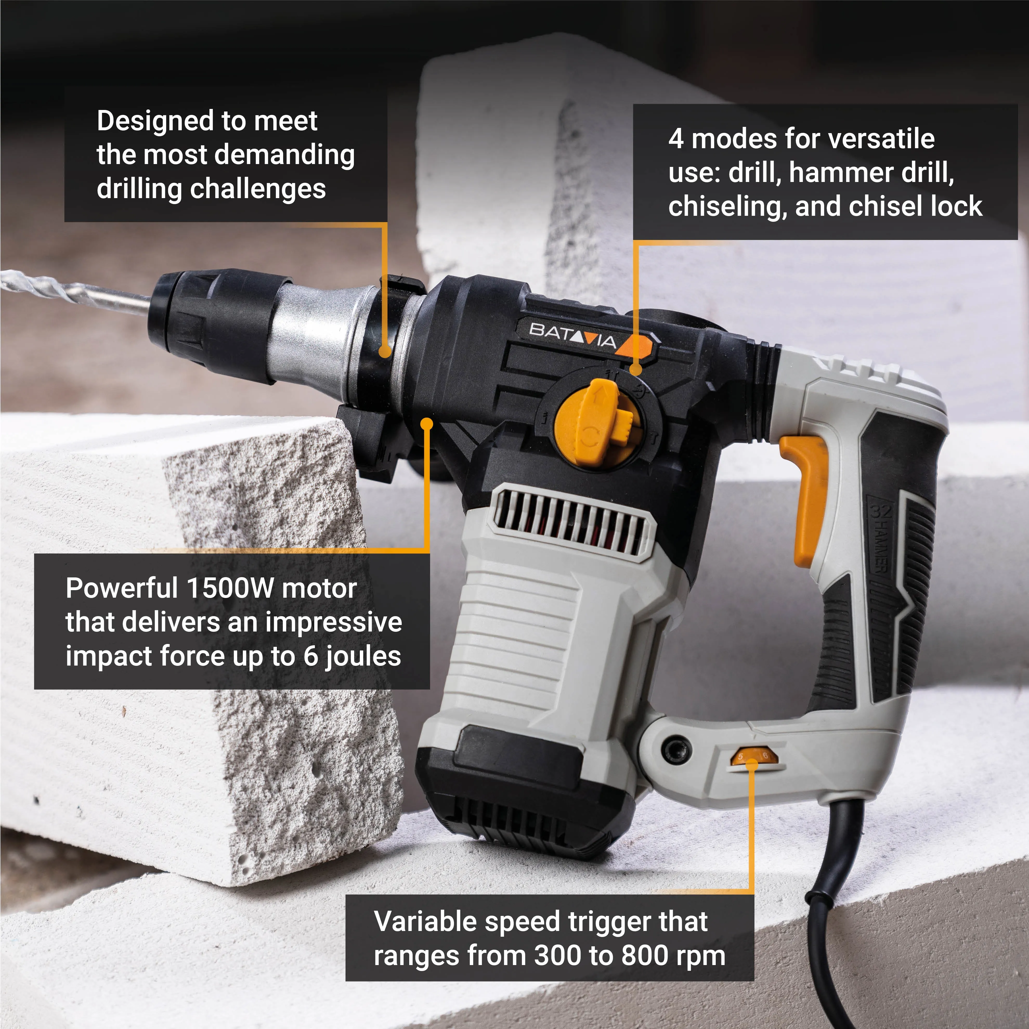 Hammer Drill 1500W SDS Plus