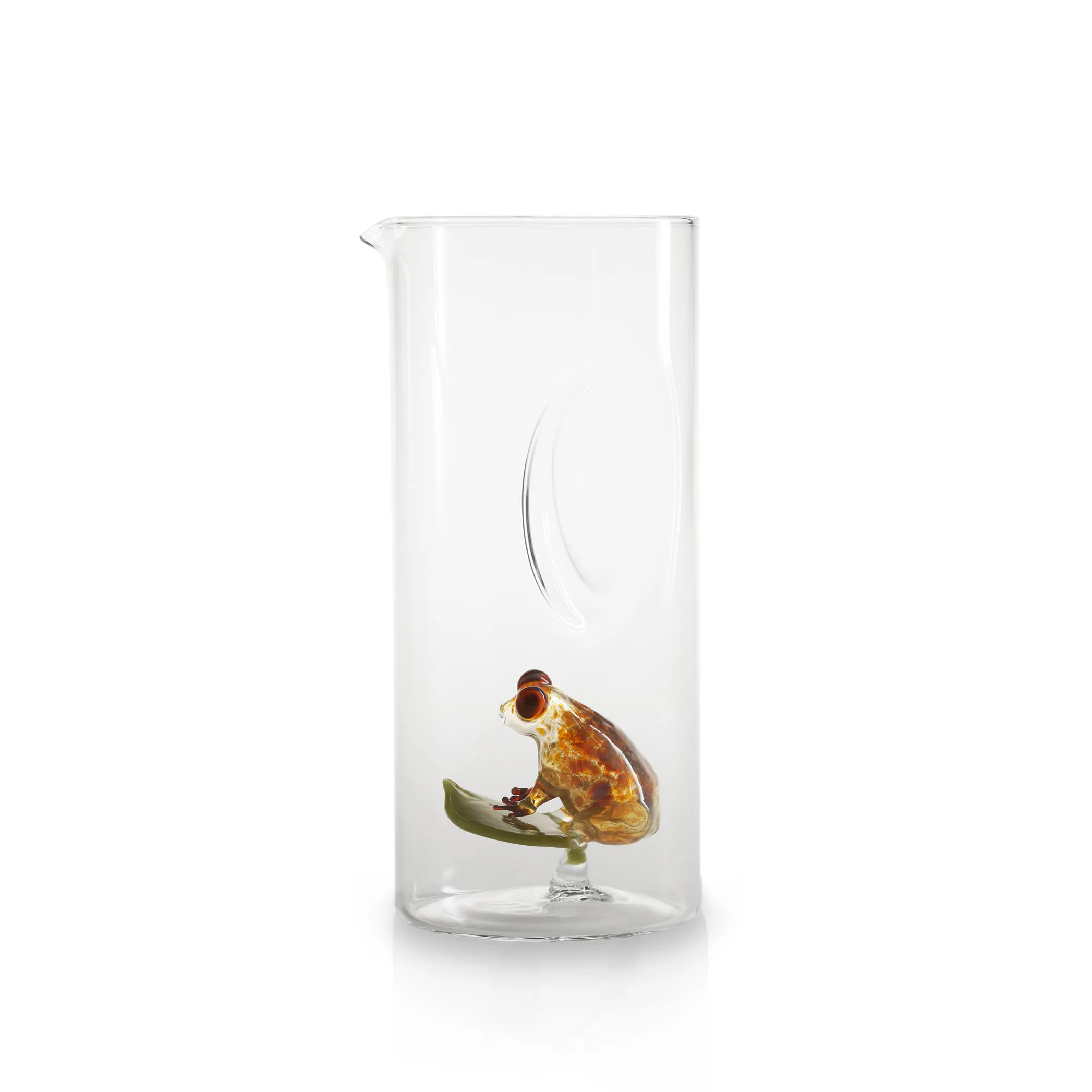 Handblown Glass Orange Frog Carafe, 24.5cm