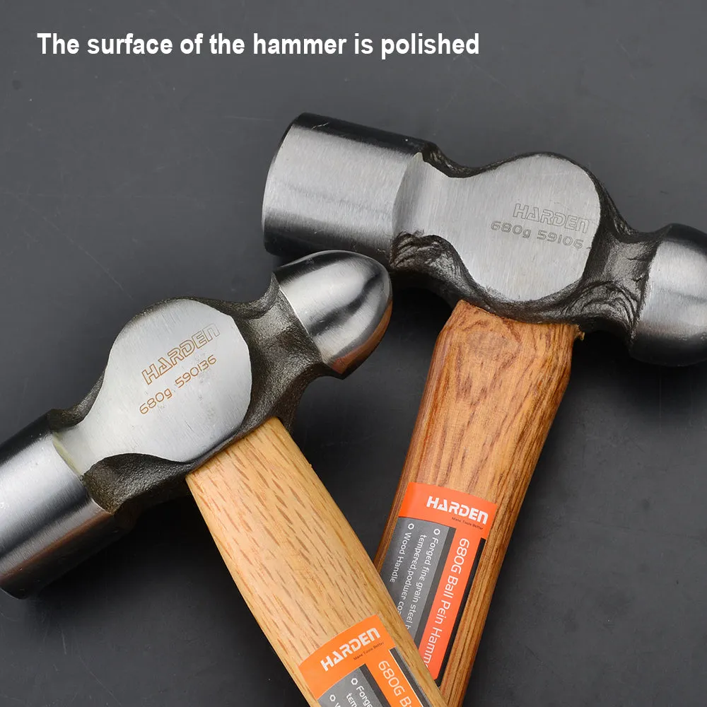 Harden Ball Pein Hammer with Oak Wood 0.91kg