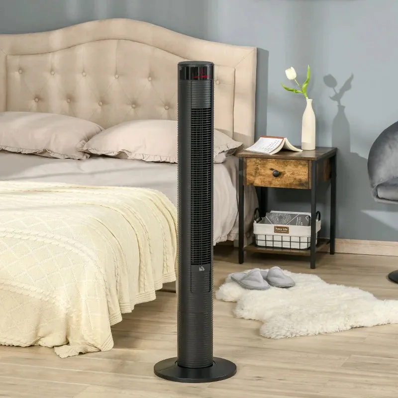 HOMCOM Tower Fan 46" Oscillating with Remote Control 117cm - Black