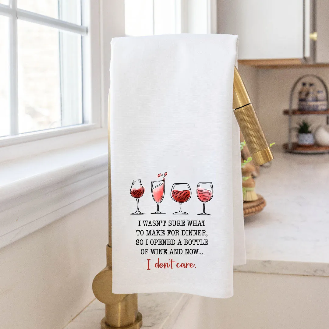 I Wasn't Sure What to Make for Dinner Wine Tea Towel