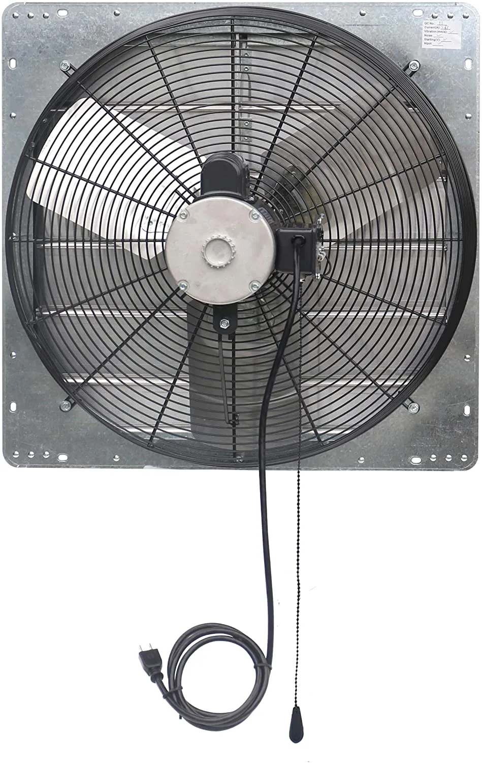 ILG8SF24V-T - iLiving 24 inch Shutter Exhaust Attic Garage Grow Fan, Ventilation fan with 2 Speed Thermostat 6 Foot Long 3 Plugs Cord