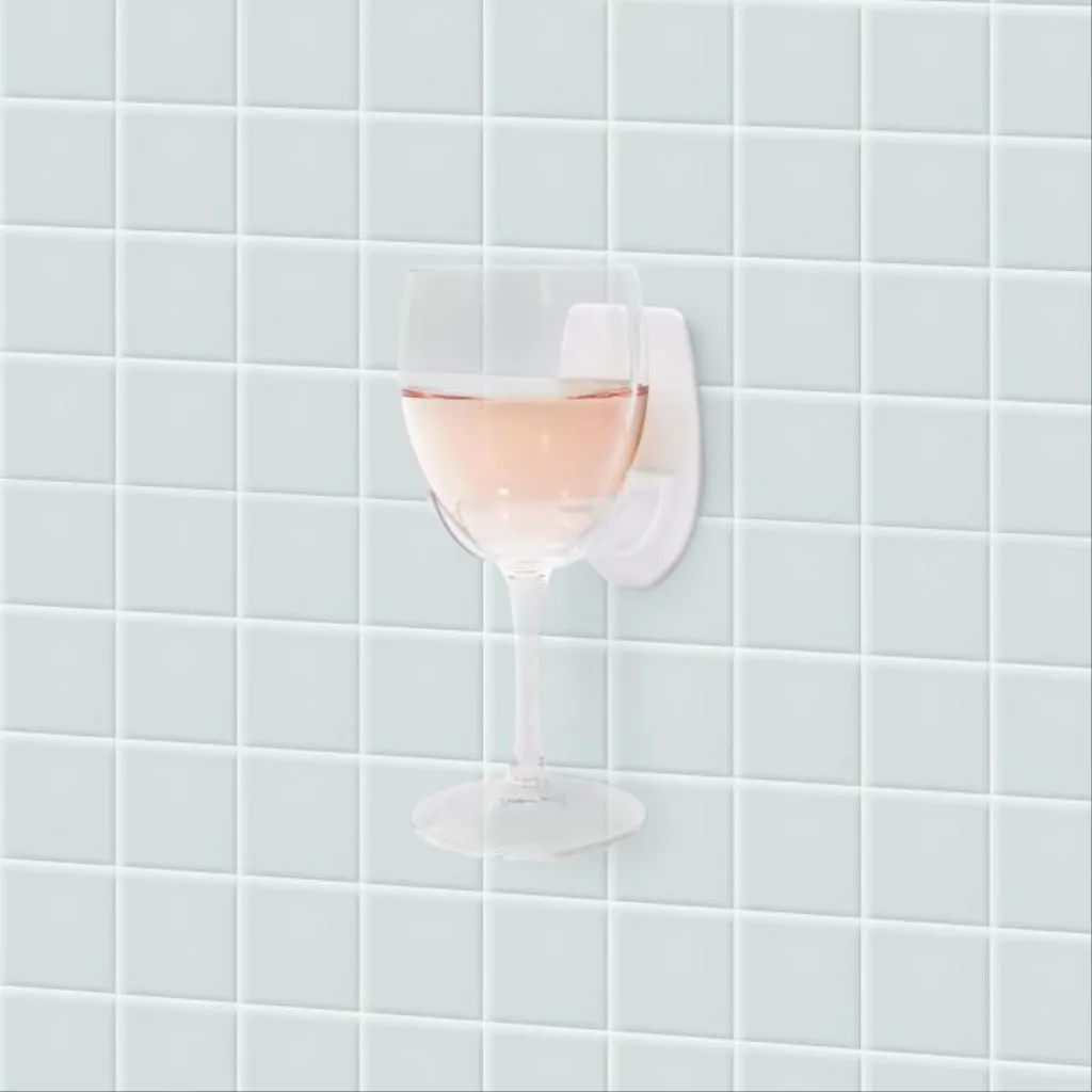 ISGift Bathroom Bliss - Wine Glass Holder White 10X8x6.5cm