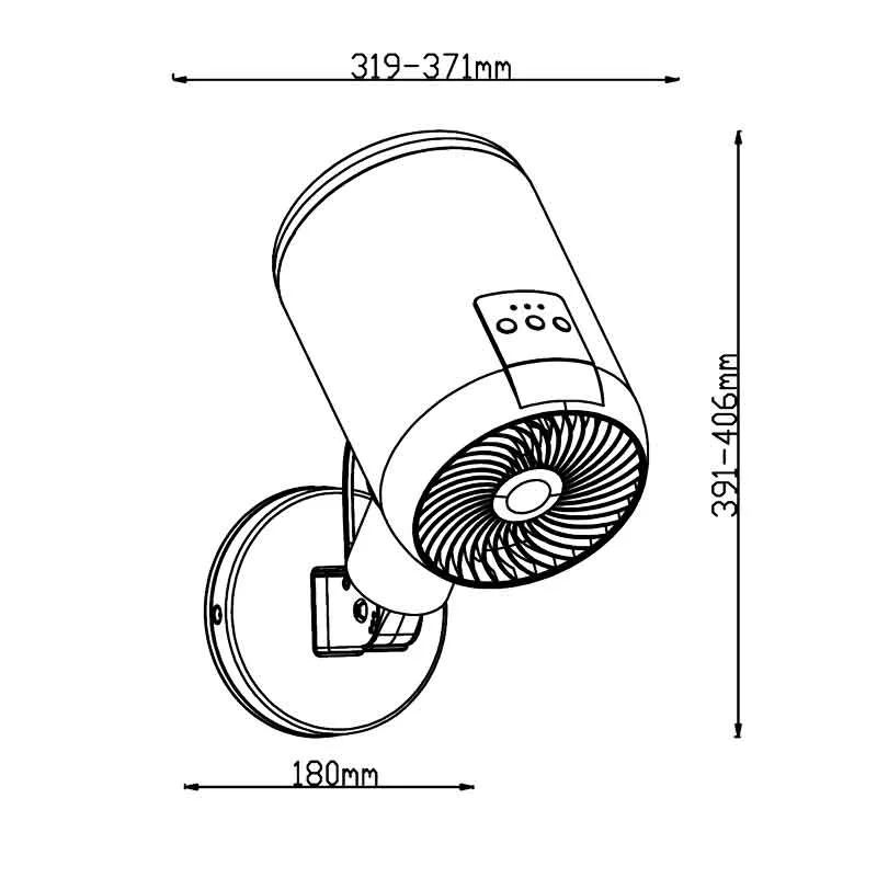 Jet 25W DC Matte Black Wall Fan with Remote Control