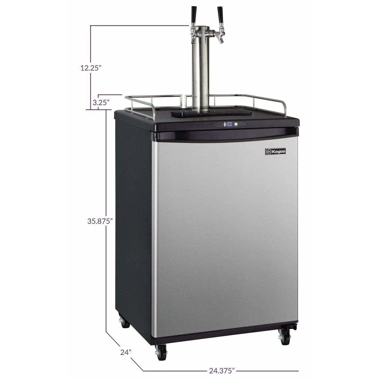 Kegco 24" Wide  Dual Tap Stainless Steel Home Brew Kegerator HBK163S-2