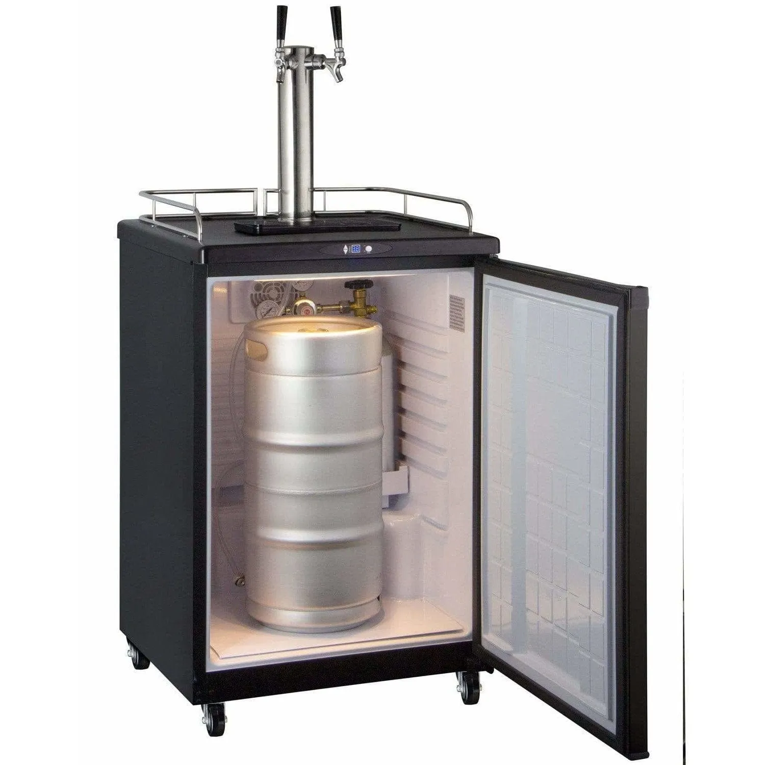 Kegco 24" Wide Kombucha Dual Tap Black Kegerator KOM163B-2