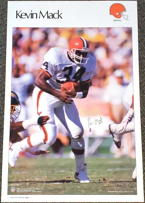 Kevin Mack "Superstar" Cleveland Browns Vintage Original Poster - Sports Illustrated by Marketcom 1987