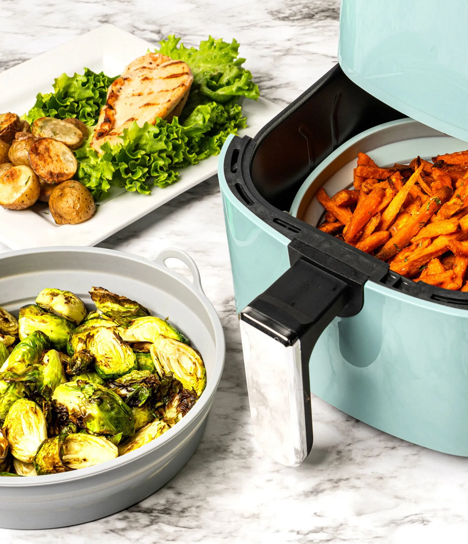 Krumbs Kitchen Collapsible Silicone Air Fryer Basket