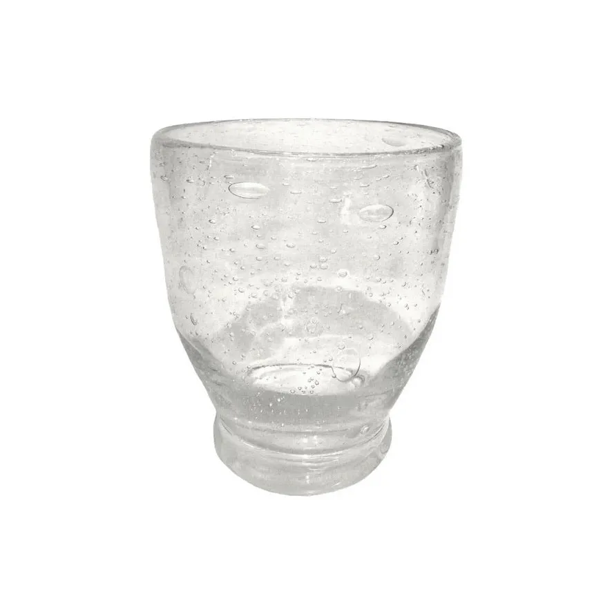 Large Clear Bubbled Glass Tumbler