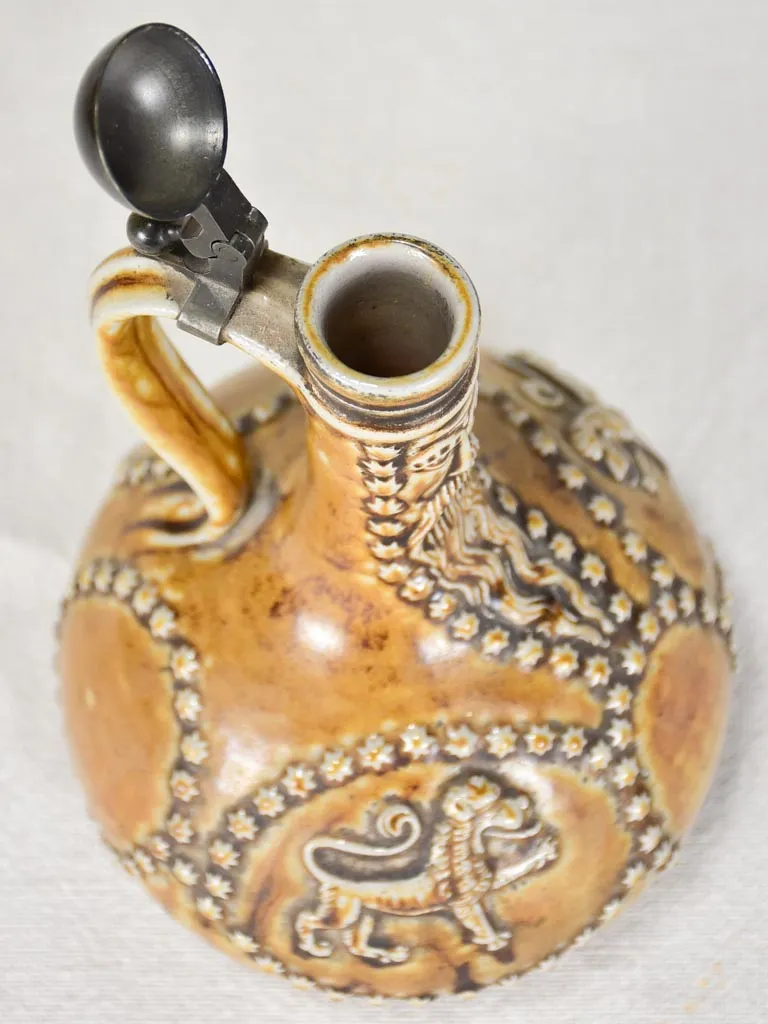 Late 19th century Marjorelle liqueur carafe - stoneware 9½"