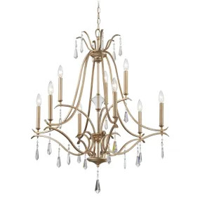 Laurel Estate 32 in. 9 Lights Chandelier Gold finish