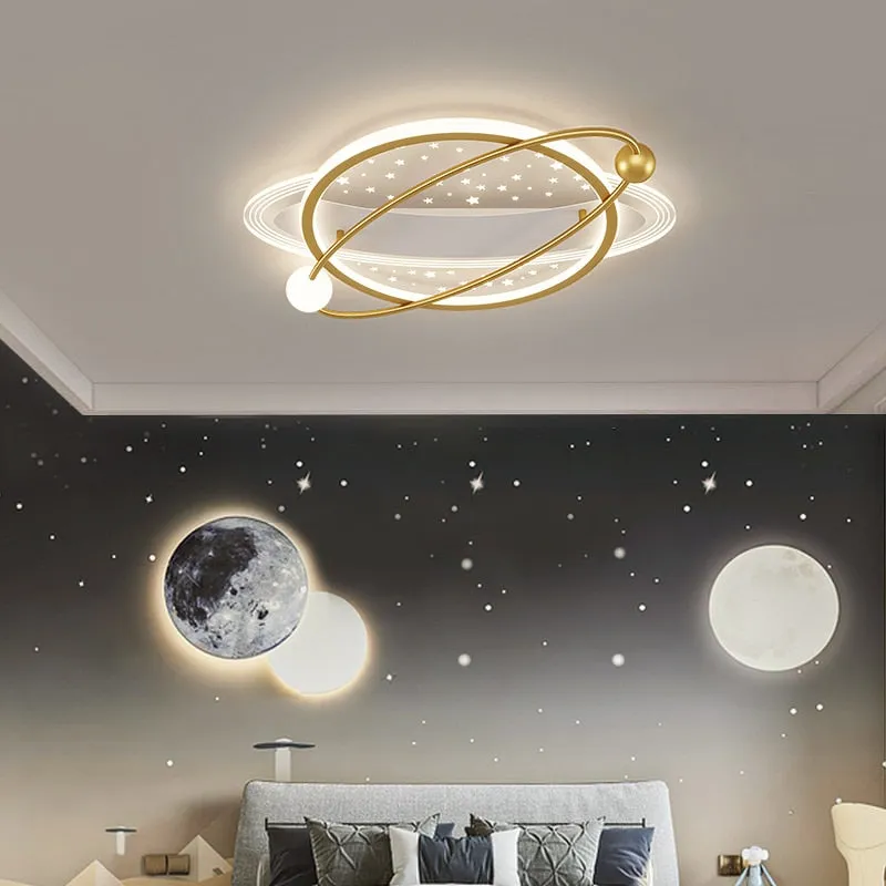 LED Chandeliers Lights For Bedroom Child Study Dining Living Room Indoor Lighting Lamp Aluminum Star Circle Fixture