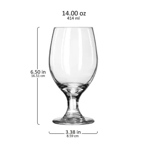 Libbey Perception Banquet Goblet Glasses, 14 ounce, Set of 12