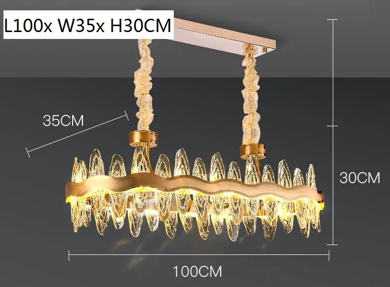 Living room luxury crystal chandeliers modern island lighting golden lobby decorative lights