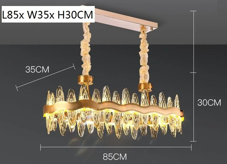 Living room luxury crystal chandeliers modern island lighting golden lobby decorative lights