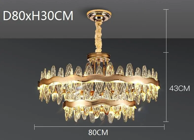 Living room luxury crystal chandeliers modern island lighting golden lobby decorative lights