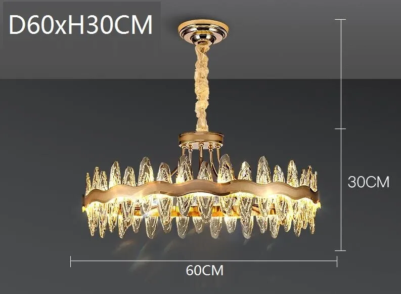 Living room luxury crystal chandeliers modern island lighting golden lobby decorative lights