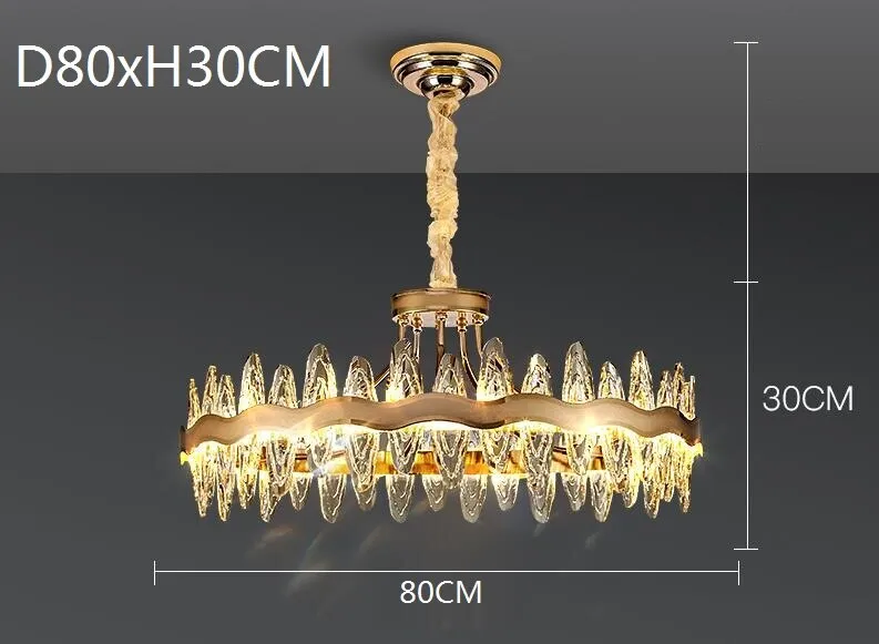 Living room luxury crystal chandeliers modern island lighting golden lobby decorative lights