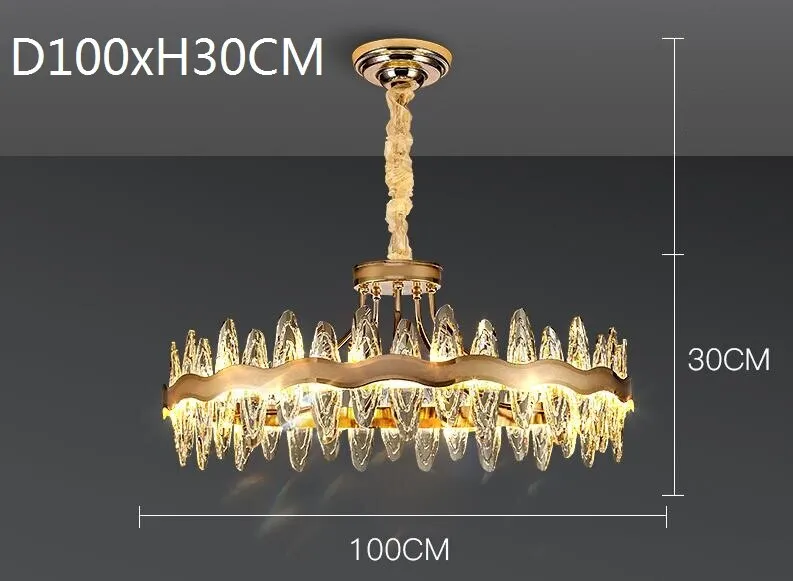 Living room luxury crystal chandeliers modern island lighting golden lobby decorative lights