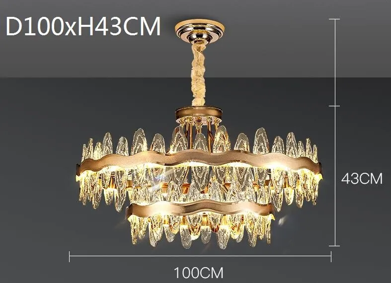 Living room luxury crystal chandeliers modern island lighting golden lobby decorative lights