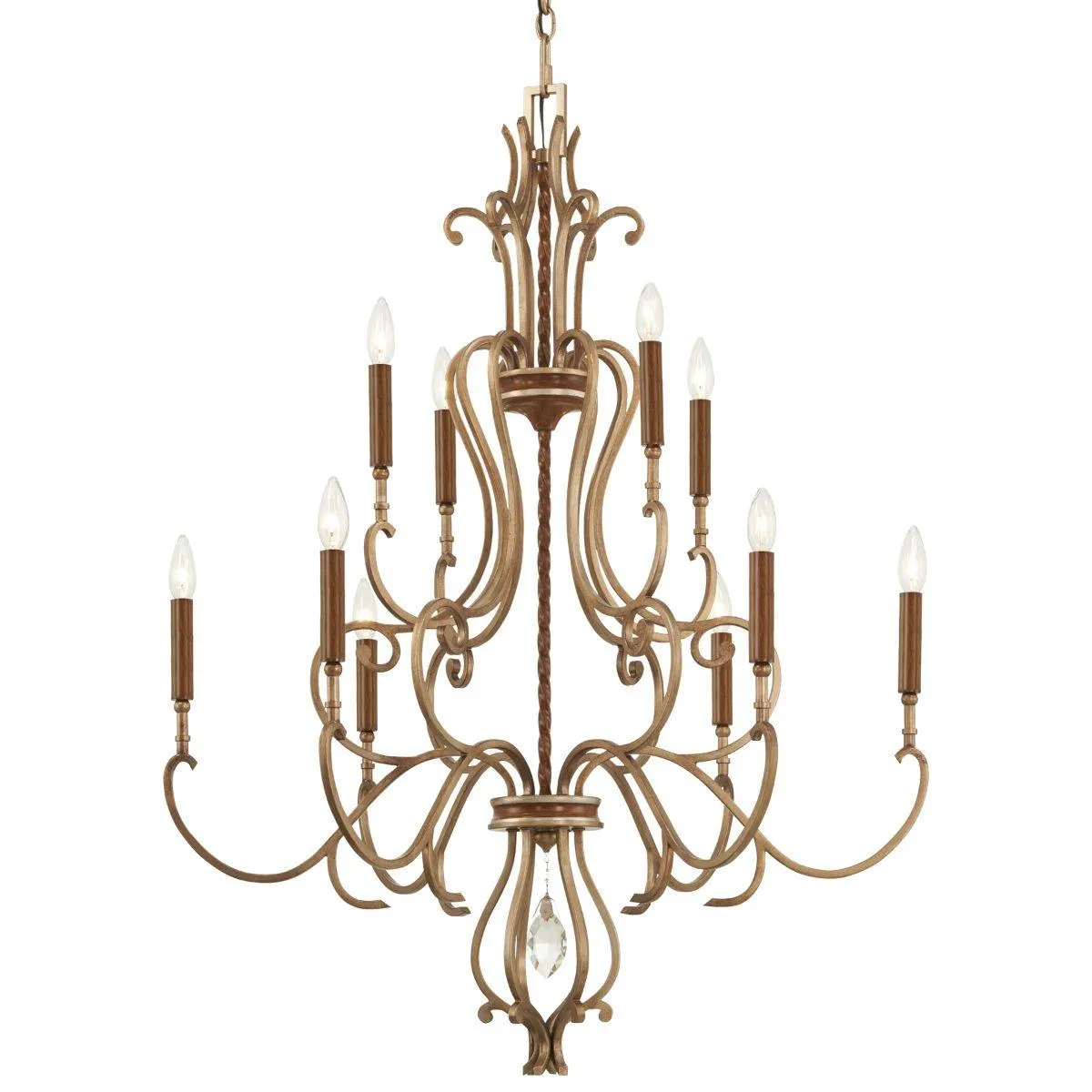 Magnolia Manor 33 in. 10 lights Chandelier Bronze & Gold finish