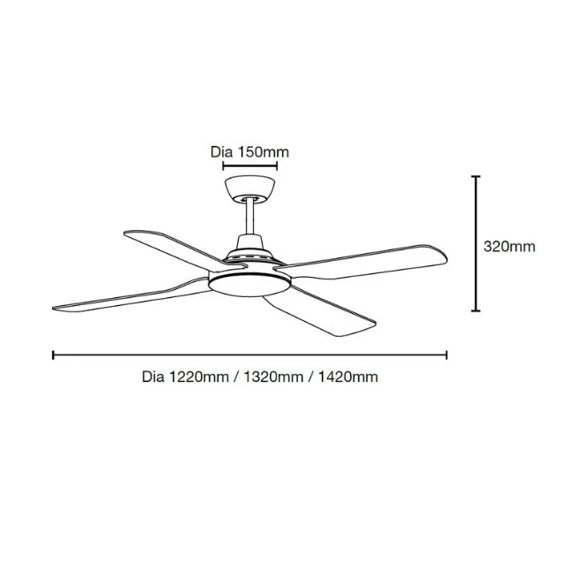 Martec Discovery II 1440mm Ceiling Fan Matt Black