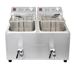 MEF-L8-DAT	Mercury twin tank countertop electric fryer 2 x 8 Litre