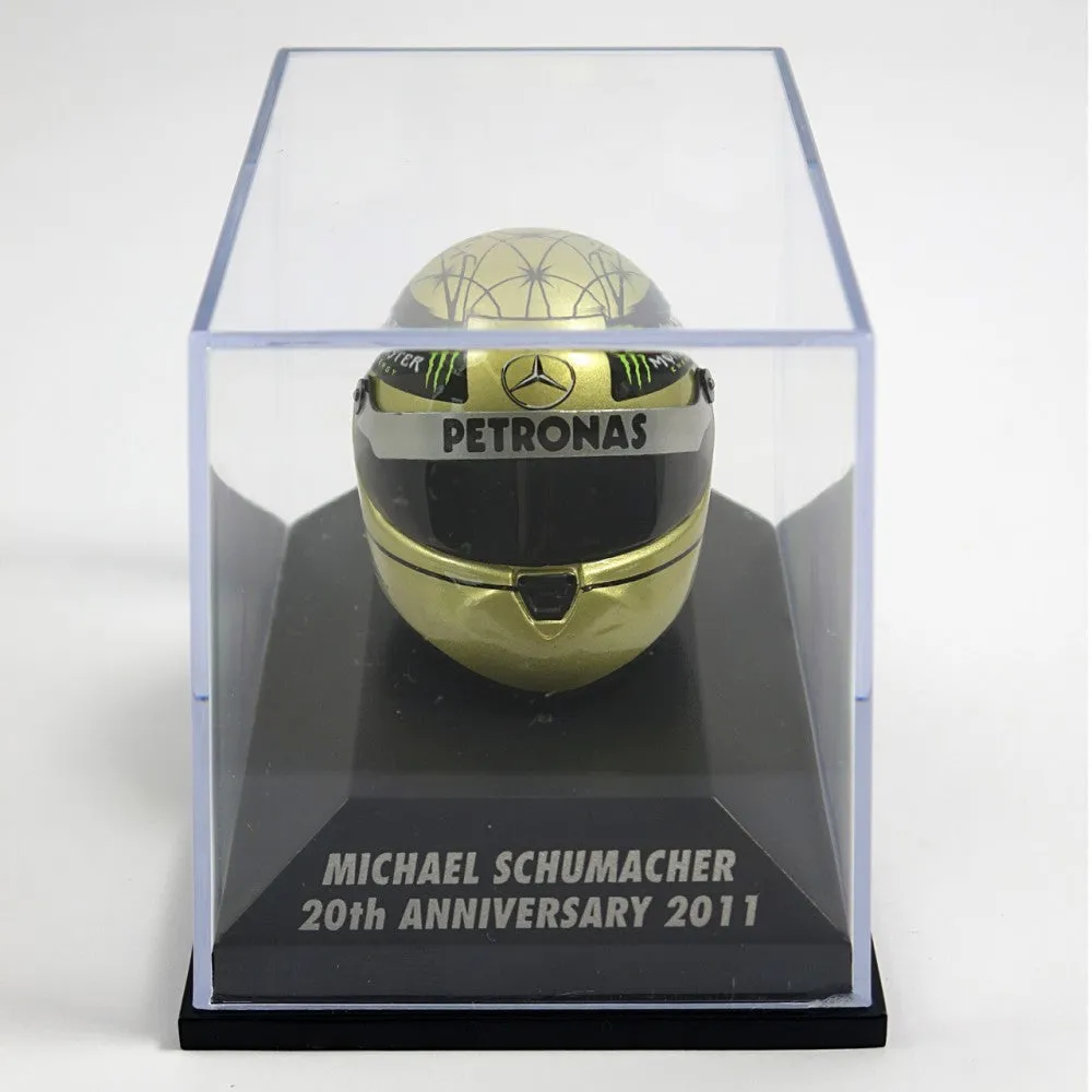 Michael Schumacher Mini Helmet, 20 year anniversary, 1:8 scale, Yellow, 2015