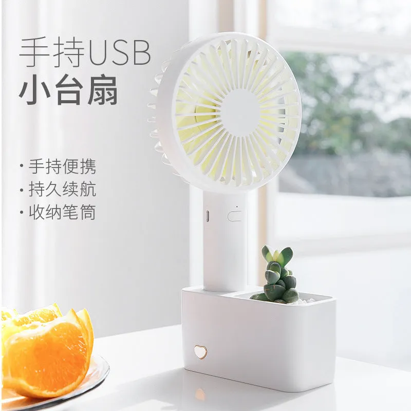 Mini fan hanging neck holding usb big wind desktop student pen barrel large wind air conditioning air conditioner fan