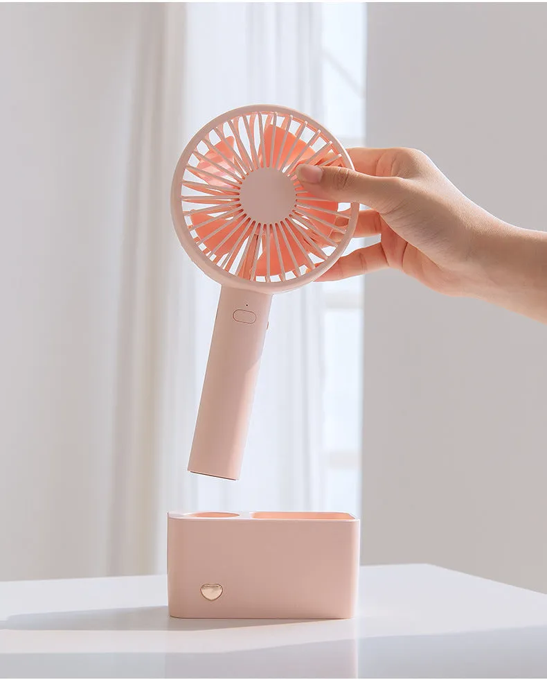 Mini fan hanging neck holding usb big wind desktop student pen barrel large wind air conditioning air conditioner fan