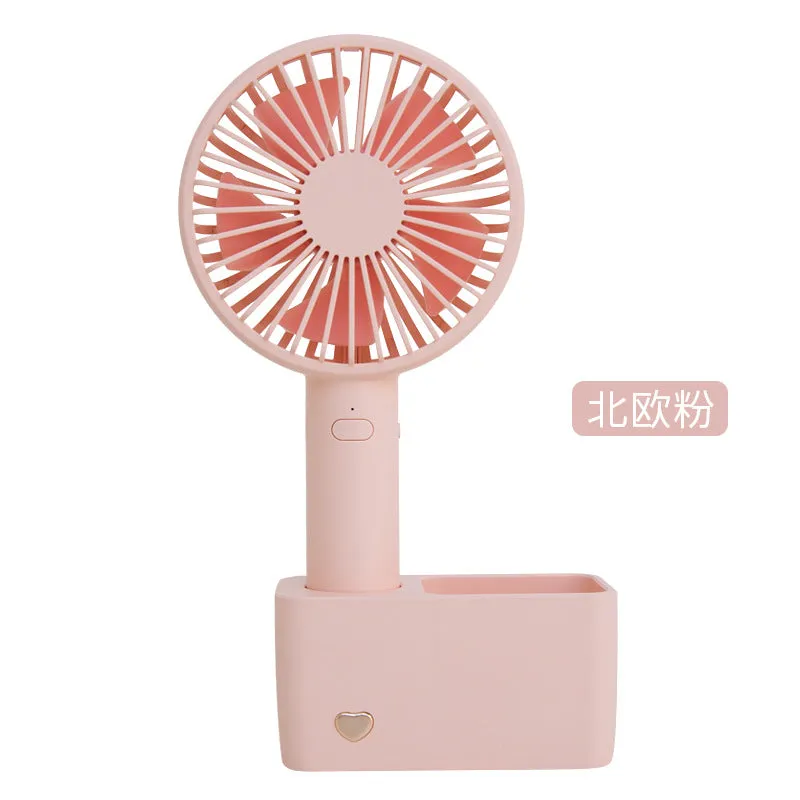 Mini fan hanging neck holding usb big wind desktop student pen barrel large wind air conditioning air conditioner fan