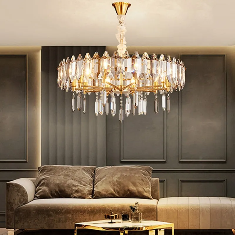 Modern Dimmable LED Chandeliers - Black Gray Crystal Lustres for Bedroom Decor & Ceiling Home Decoration