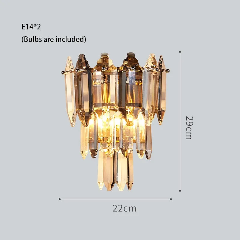 Modern Dimmable LED Chandeliers - Black Gray Crystal Lustres for Bedroom Decor & Ceiling Home Decoration