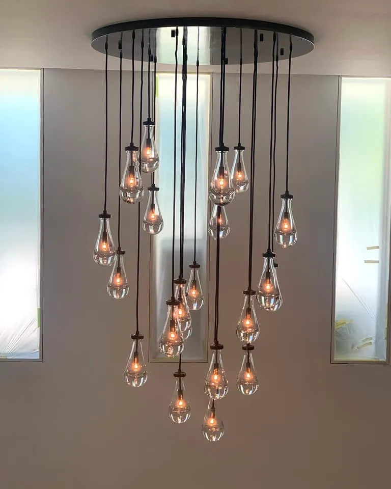 Modern Floating Raindrop Chandelier for Living Room/Staircase/Foyer