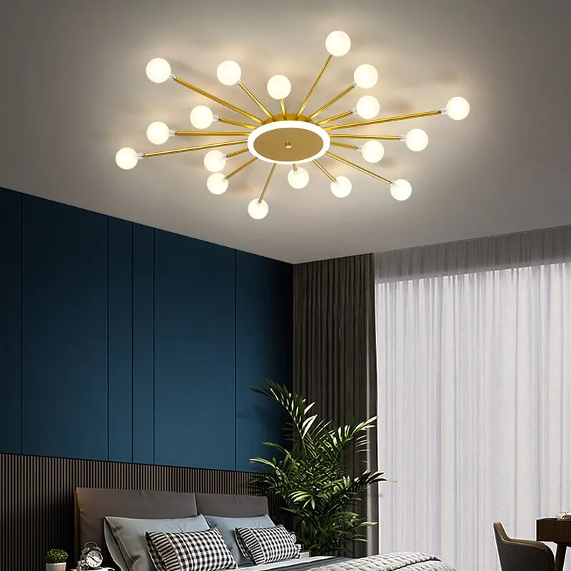 Modern Glass Ceiling Chandeliers Lighting Chandelier For Living Room Bedroom Kitchen Black/Gold