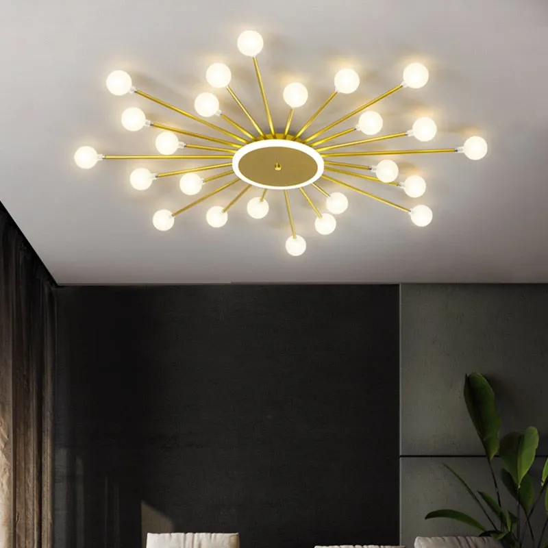 Modern Glass Ceiling Chandeliers Lighting Chandelier For Living Room Bedroom Kitchen Black/Gold