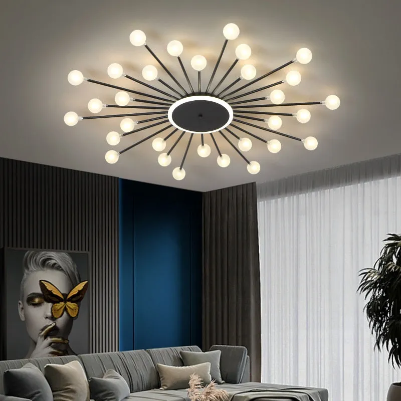 Modern Glass Ceiling Chandeliers Lighting Chandelier For Living Room Bedroom Kitchen Black/Gold