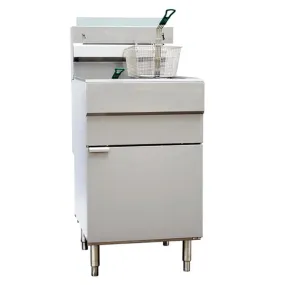 Omcan 46020 Liquid Propane 70 lb. Stainless Steel Floor Fryer - 150,000 BTU