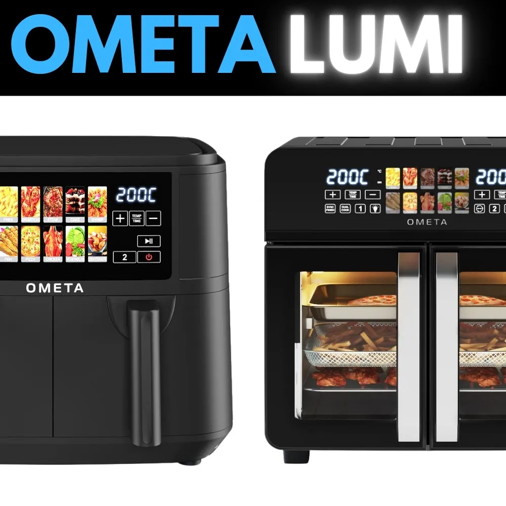 Ometa Lumi 23L Air Fryer Oven with Divider, Black