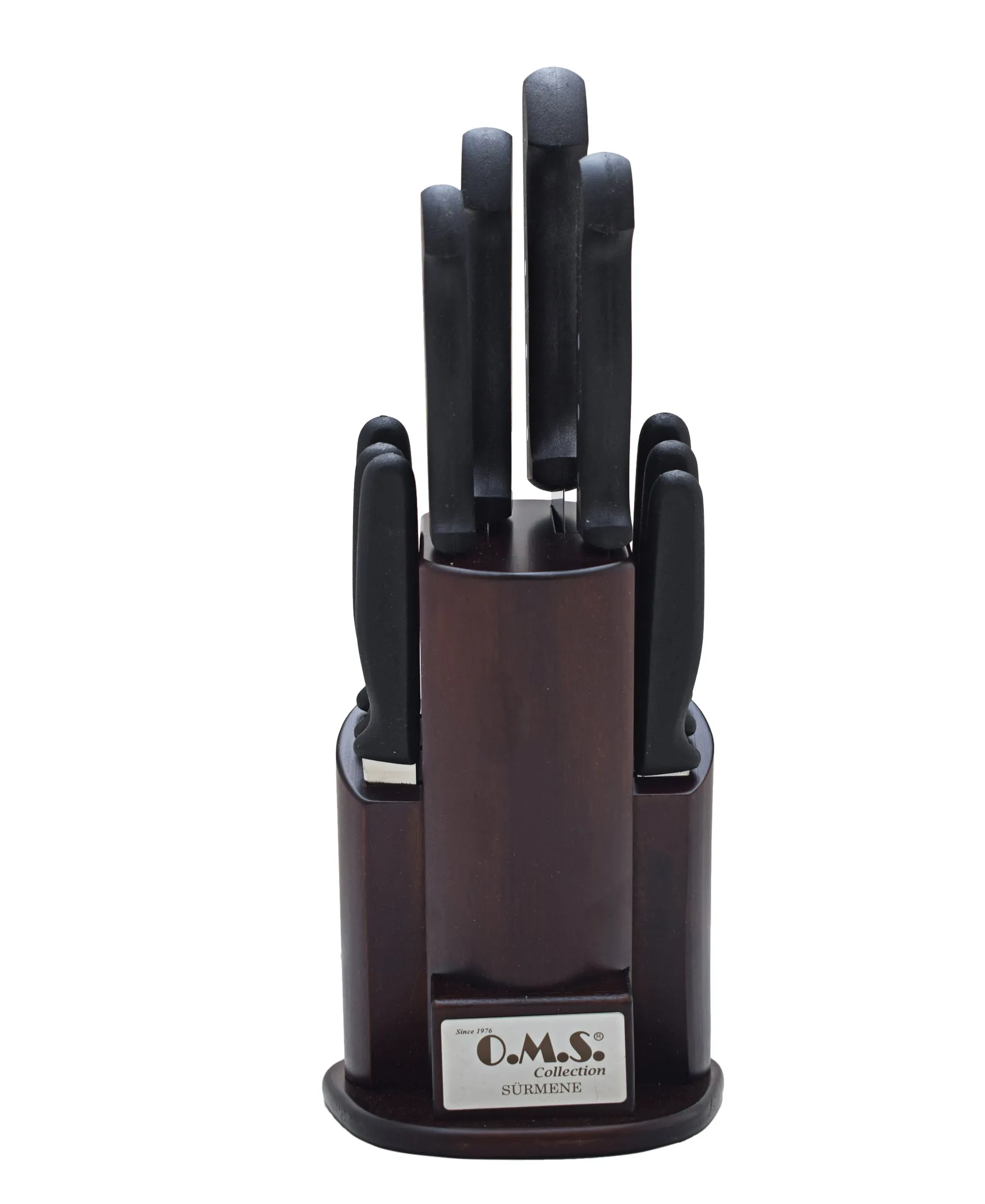 OMS 11 Piece Kitchen Knife Set - Brown & Black