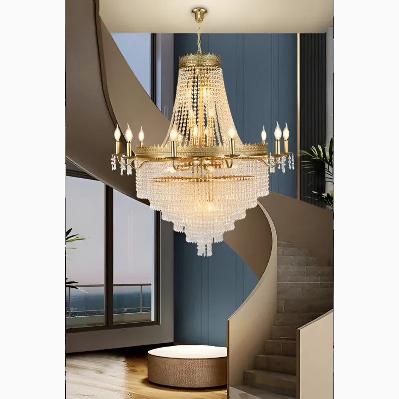 Opio | Classical Large Crystal Candle Ceiling Chandelier