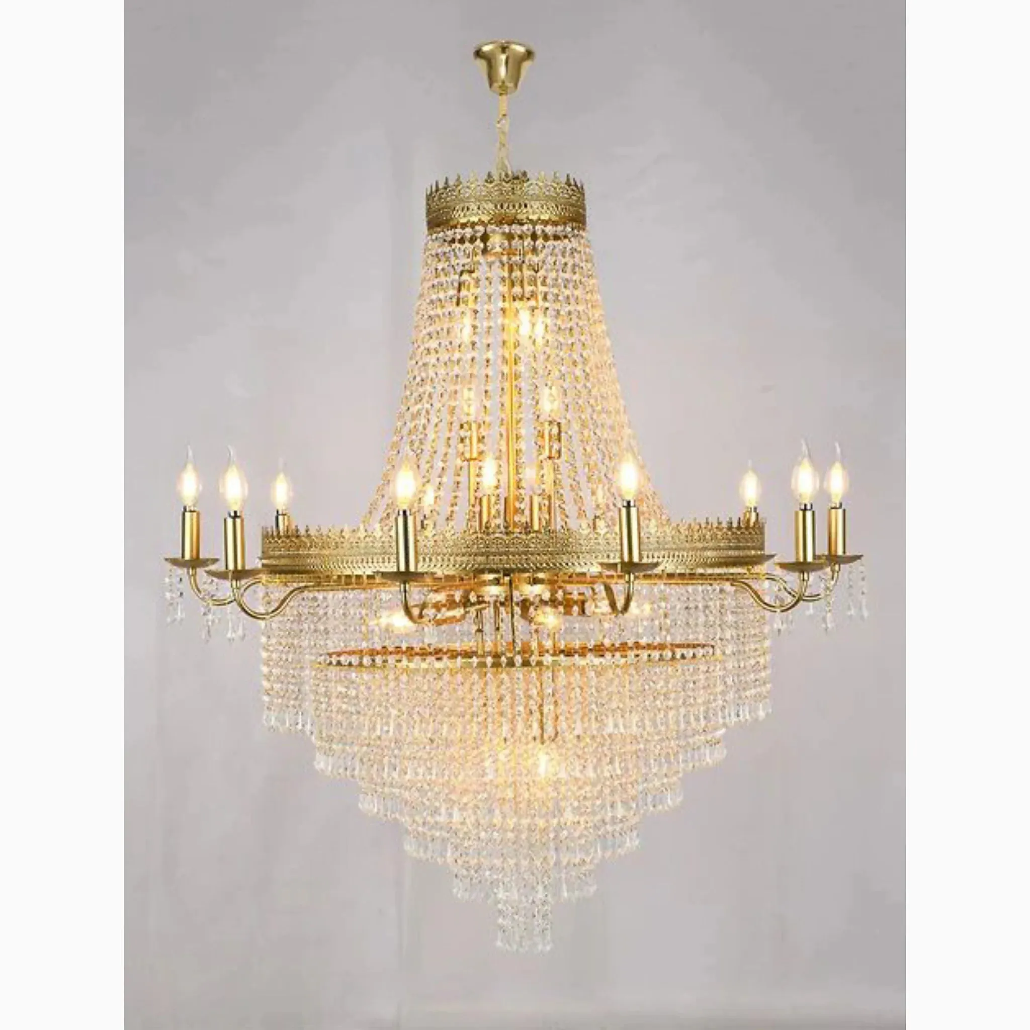 Opio | Classical Large Crystal Candle Ceiling Chandelier